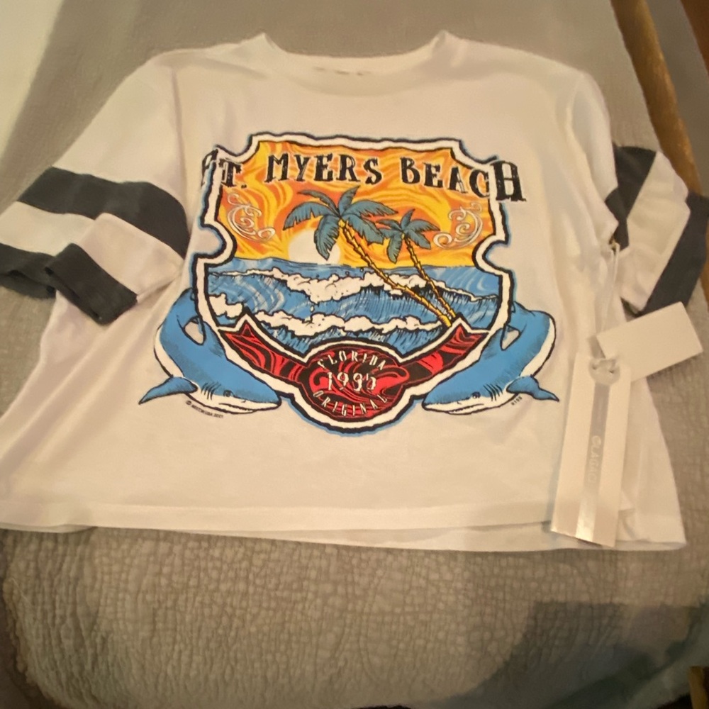 Ft Meyers FL crop top, new with tags, size small